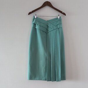 ALBERTA FERRETTI vintage turquoise pleated skirt